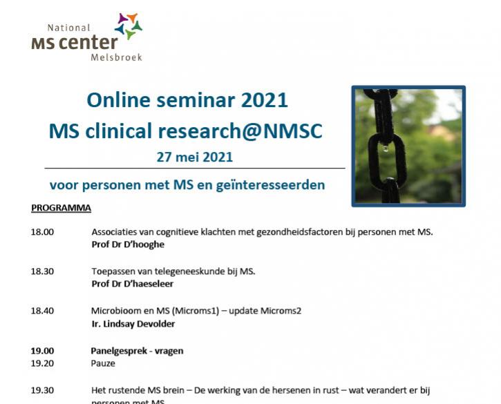 Online seminar 2021 - MS Clinical Research@NMSC